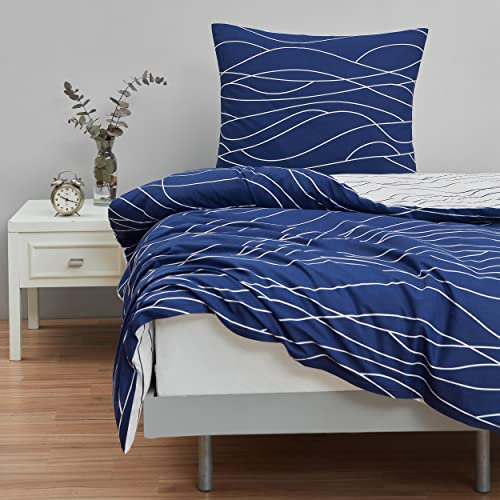 Mixibaby Bettwäsche Bettgarnitur Bettbezug Baumwolle 135x200 155x220 200x200 200x220 Modern, Größe:135 x 200 cm, Design Bettwäsche:Astern D35