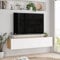 [en.casa] Meuble TV à 2 Portes Meuble de Rangement Design pour Salon Panneau de Particules Mélaminé 30 x 140 x 32 cm Effet Chêne Rustique Blanc