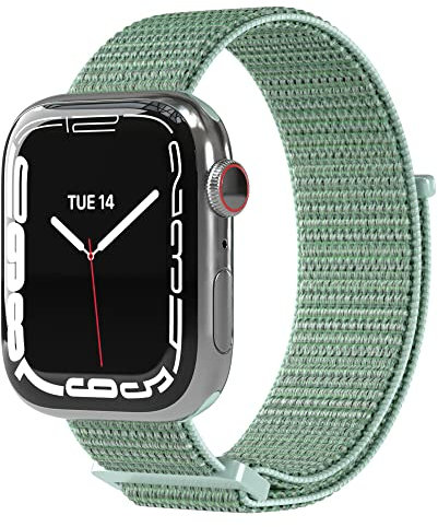 EAZY CASE Armband kompatibel mit Apple Watch 44mm / 45mm / 46mm / 49mm verstellbares Ersatzarmband aus Nylon Sport Loop für Apple Watch Serie 11 10 9 8 7 6 5 4 3 2 1 SE für Damen/Herren Grün