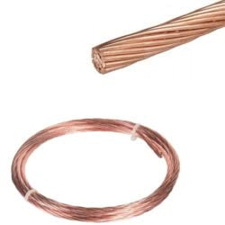Câble de terre en cuivre nu - 25 mm2 - couronne de 10 mètres - CABLETTE10M