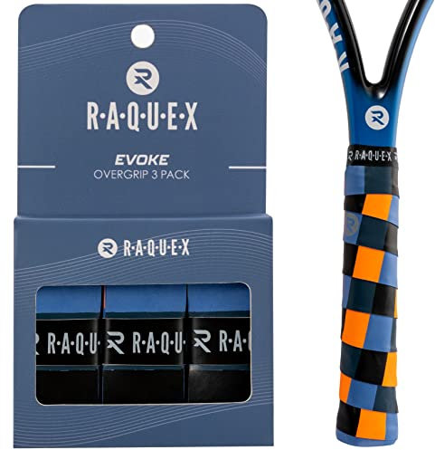 Raquex Evoke Camo Overgrip – Tennisschläger Grip Tape – Schläger Anti-Rutsch-Band Übergriff für Tennisschläger, Badminton und Squash – 3er Pack - Streifen
