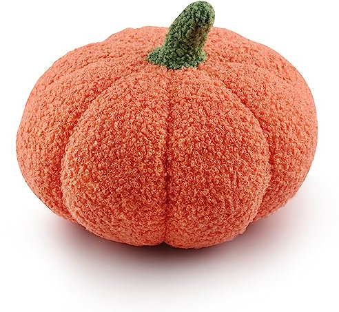 TSLBW Halloween Almohada de Calabaza, Cojín de Peluche de Calabaza para Sofá Almohada Suave para Halloween Thanksgiving Decoración de Hogar Regalo para Niños(Naranja)