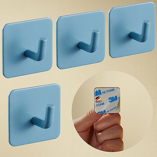 DEKAZIA® 4 Kleiderhaken Kinder blau – Garderobenhaken Kindergarderobe Wandhaken Kinderzimmer – Klebehaken selbstklebend Haken Garderobe Kinderhaken Wand ohne Bohren
