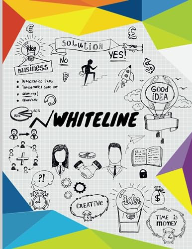 Whiteline Notebook: White Lines Notepad Grid Gray Graph Ruled Paper For Office, Students, College, Small Business, 8.5x11