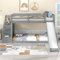 ZYLOYAL10 Kinderbett Baumhaus mit Speicherung und Rausfallschutz 90 x 200 cm, Hochbett für Kinder– 2X Lattenrost (Grau)