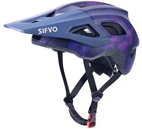 Mountain Bike Helmet with Detachable Visor, SIFVO Bike Helmet for Men and Women MTB Helmet, Adjustable Adult Bike Helmet, 57-59cm