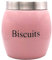 Nobel Biscuits, Cookies Canisters, Storage Barrel Style,Stainless Steel Lid, Rust Resistant,Powder Coated Ideal for Kitchen Storage (Pink)