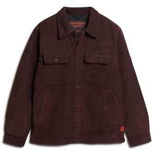 Superdry Herren Surplus Cordsamt-Hemdjacke Bitterschokoladenbraun L
