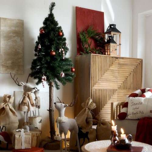 HOMLA Weihnachtsbaum Weihnachtsfigur Weihnachtsdeko Weihnachten ETTA Natur am Stamm groß 180 cm