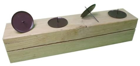 Weihnachtszauberwald - Naturbelassender Adventskranz aus Eichenholz für EIN Zauberhaftes Weihnachten (Kerzenpick Silber)