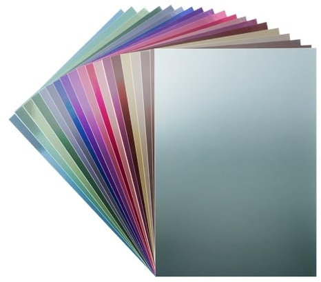 Ideen mit Herz Spiegelkarton | selbstklebend | Metallpapier | Klebe-Folie | Bastelpapier metallic | 20 Bogen | Din A4 | 200 g/m² (Kräftige Farben)