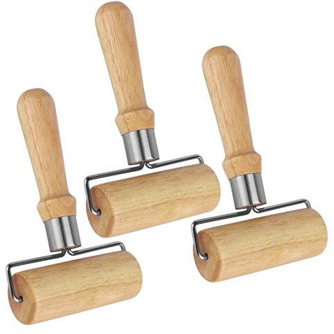 Marstey Rouleau à Pâtisserie, 3 Pièces Rouleau à Pâtisserie Maison Rouleau à Pâtisserie en Rouleau à Pâtisserie en Bois Antiadhésif Manche en Bois Rouleau à Pâtisserie pour Pâte à Pizza de Cuisine