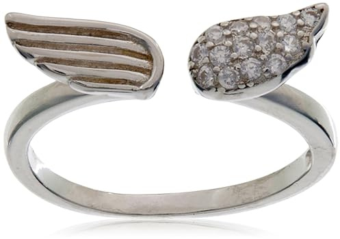 Beneto Ring Silver Open Ring with AGG336 Zircons - Circuit: 52 mm sBE0661-52, Estándar, Nicht-Edelmetall, Kein Edelstein