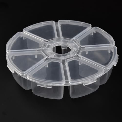 EVERMARKET Clear Plastic Bead Storage Containers，Nail Box Storage Case Container, Floral Pattern Flip Top Jewelry Boxes Organizers for Jewelry Making and Crafts，Beads Rings Earrings (8 Grids)