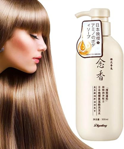 Kixolazr Sakura Japanisches Shampoo, 300 ml. Sakura Shampoo und Spülung. Japanisches, nährendes Kopfhaut-Sakura-Shampoo, feuchtigkeitsspendendes Reparatur-Sakura-Haarwuchs-Shampoo für tief genährtes