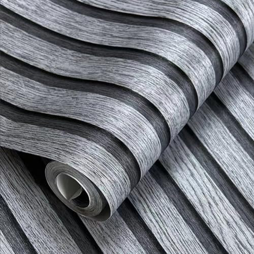 Ray-Velocity Papier Peint Tasseau de Bois, Papier Peint Autocollant Effet Clôture en Bois Gris, Rouleau de Film Vinyle Imperméable et Résistant à Lhuile pour Salon, Armoire de Cuisine (Gris, 10M)