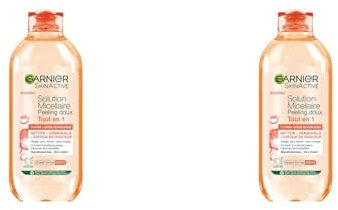 Garnier - Eau Micellaire Tout-en-1 Peeling Doux - 1% PHA & Acide Glycolique - Exfoliante & Lissante - Pour Tous Types de Peaux - Sans Rinçage - Formule Vegan & Hypoallergénique - 400 ml (Lot de 2)