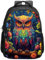 ALIFAFA Kinder-Schulrucksack mit niedlichem Eulen-Design für Vorschule, Kindergarten, Grundschule, Jungen und Mädchen, Kinder, bunt mit Blumen auf dem Kopf, rosa Rucksack, Büchertasche, 40,6 cm, eule,