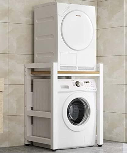 Mobile per Lavatrice a Cestello, Mobile sopra la Lavatrice, Kit di Impilamento per Lavatrice E Asciugatrice, Ripiano per Lavatrice per Bagno Cucina Balcone Lavanderia, Portata 300 kg,Bianco,