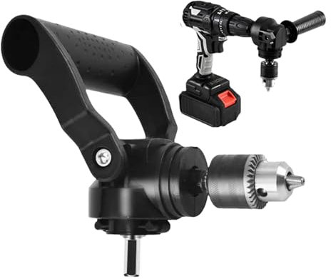 Adaptador de accesorio de taladro en ángulo recto,Adaptador de taladro de 90 grados, Adaptador de portabrocas ergonómico multifuncional, Adaptador de taladro resistente al desgaste para todos los tala