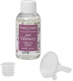Hassett Green London - Just Dewberry - Car Air Freshener Refill 50ml Bottle - Suitable for Refilling Wooden Top, Board & Felt Pad Car Fresheners
