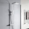 YOOZENA Ensemble mitigeur de douche thermostatique, douche à effet pluie, douchette à main, ensemble de douche réglable en hauteur, système de douche, carré chromé