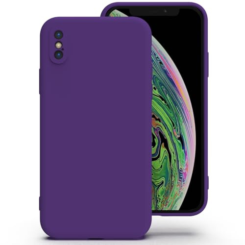 Zuvirelx Silikon Handyhülle für iPhone X/XS Hülle, Weiches Griff, Dünne, Minimalistisch, Stoßfest, rutschfest, Taschenpassend - Lila