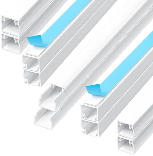 Romon Canalina Passacavi, Canalina Passacavi Adesiva, Nascondi Cavi, Per Nascondere Cavi Di Alimentazione, Cavi Degli Altoparlanti O Cavi Tv In Casa O In Ufficio (10mm*10mm,10PCS,4 M)