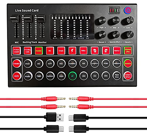 CHOYUE M9 Audio Interface Sound Card Live Voice Mixer External USB Sound Card Multiple Effects Sound Card Mixer Board