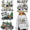 Weihnachts-Bügelbilder, Weihnachtsdesign, zum Aufbügeln, Wärmetransfer-Vinyl-Aufkleber, Schwarz / Gold, Weihnachtsmann, Zwergbaum-Muster, Frohe Weihnachten, Buchstaben-Applikation für T-Shirt, Hoodie,