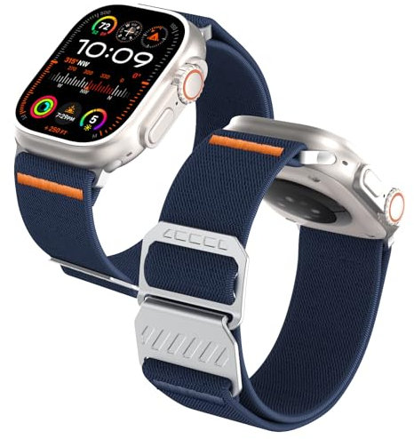 Bouixel Sportarmband kompatibel mit Apple Watch Armband 49mm 46mm 45mm 44mm 42mm, Stretchy Nylon Loop Band für iWatch Ultra Series 10 9 8 7 6 5 4 3 2 1 SE