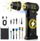 Zilchx Compressed Air Duster Cleaner for Pc, 180,000rpm Air Blower with Led Light, Electric Air Duster with 10000mah Rechargeable Battery, Stepless Wind Speed Cordless Air Blaster for Laptop Keyboard