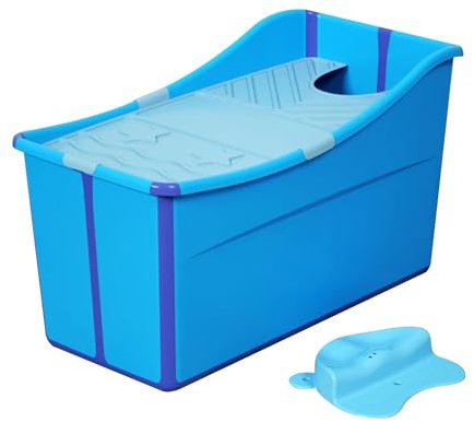 Baignoire pliable Mobile Baignoire Portable Avec Couverture Pliable et portable Baignoire Avec Bouchons De Vidange, Tuyau De Vidange Piscine Hors Sol Pour Ice Bath Et Bain Chaud
