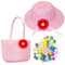 Jc.upin Easter Bonnet Kit-Easter Hat Making Kit,Easter Egg Hunt Easter Basket,Easter Gifts for Kids Make Your Own Easter Bonnet for Boys Girls,DIY Easter Activities Party Bags Decorations (Pink)