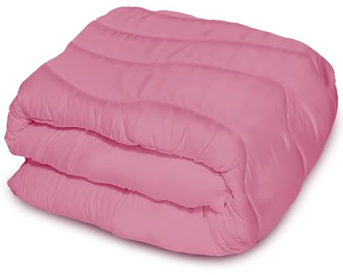 Steppdecke Ganzjahresdecke Wollbettdecke Schlafdecke Wollfüllung Antiallergisch Bettdecke Steppbettdecke Schafwolldecke Atmungsaktive für Allergiker Warme alle Jahreszeiten Farbe Rosa (140x200cm)