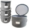 Aokeyee Storage Containers Hard Shell Box for Moving Dishes, Plate, Saucers, Dinnerware Quilted Organizer Dividers for Packing Fine China Storage Containers, Grey