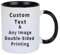 Tasse à café personnalisée en céramique personnalisable avec photo et texte - 325 ml - Cadeau unique pour anniversaire, anniversaire de mariage, Noël, famille, amis (noir)