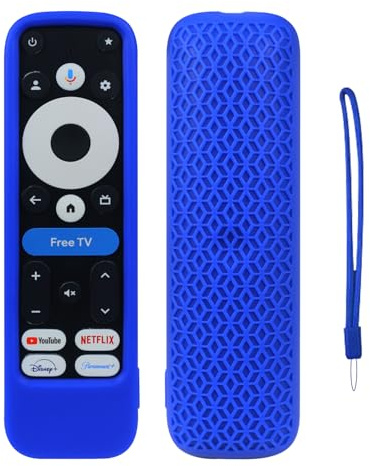 FTRONGRT Hülle Kompatibel mit onn. Google TV 4K Pro, Anti-Drop und Anti-Kollision, Flexibles Silikon Fernbedienung Schutzhülle Kompatibel mit onn. Google TV 4K Pro. Leuchtendes Blau