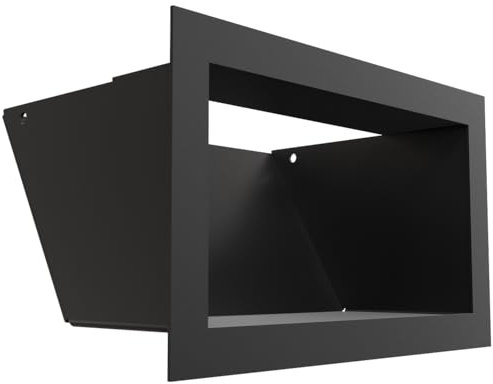 KRATKI LUFT Rejilla de ventilación 12x20 cm negra - rejilla metálica rectangular para chimeneas y sistemas de calefacción, 45°, pintada en polvo, para montaje en pared, decorativa y funcional