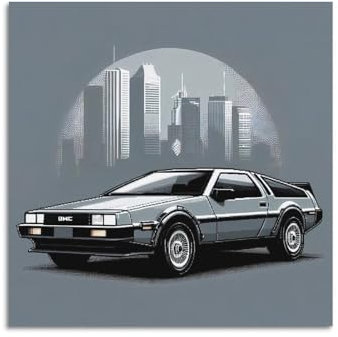 XHHOKA Klassisches Sportwagen-Poster, DMC-12, zukünftiges Auto, dekoratives Leinwandbild, Wand- und Kunstposter, Gemälde, 30 x 30 cm