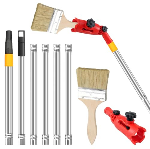 Mehrwinkel Pinsel Verlängerung,Multi Angle Paint Brush Extende,Farbroller Teleskopstange,Einziehbare Farbroller Verlängerungsstange für Hohe Decken Wände Zier Und Eckenanstrichwerkzeug