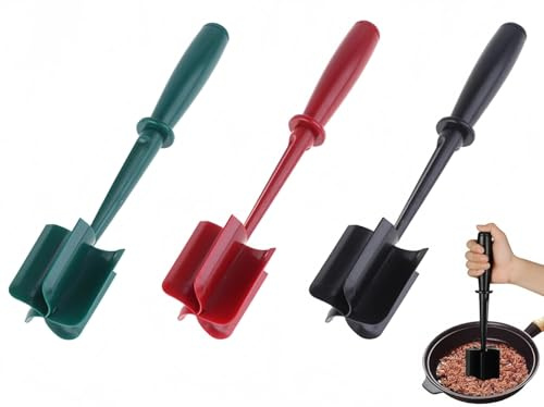 Abiyou Picadora de Carne Molida, 3PCS Picadora de Carne Resistente al Calor, Picador de Carne Para Hamburguesas, Triturador Multifuncional Resistente, para Mezclar Carne Picada, Patatas y Frutas