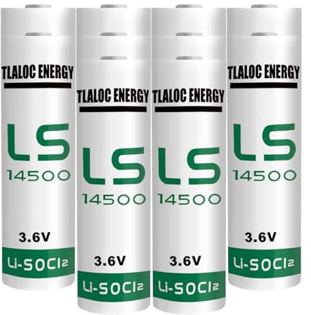 tlaloc energy ER14505 Battery for Water Electricity Gas Meter PLC Facility Equipment ER14505 AA 3.6V 2700mAh Lithium Battery Li-SOCL₂ Non-Rechargeable LS14500 Batteries（10 Pack）