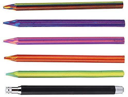 Pissente Druckbleistift-Set mit Farbnachfüllungen, Farbige Minen, Pigmentkerne, 5,6 Mm, Zeichenzubehör für Kunst, Graffiti, Basteln, Malbücher