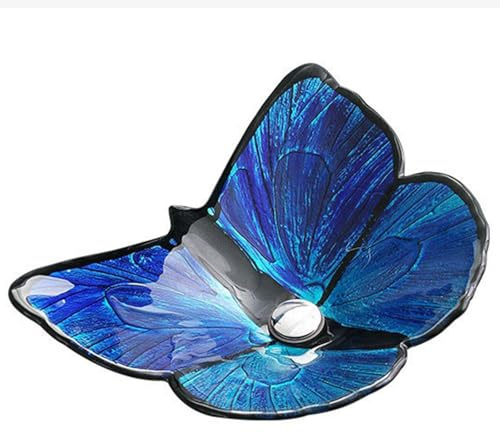 ZYCDP Glas Waschbecken Badezimmer aus Gehärtetem 620 X 450 X 155 mm Ohne Hahnloch Blau