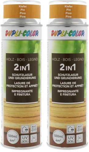 DUPLI-COLOR 446443 Holzschutzlasur Spray Kiefer 500 ml (Packung mit 2)