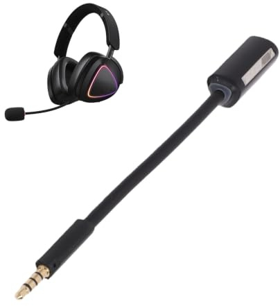 Plyisty Microphone de Casque de Jeu pour Casque sans Fil ROG Delta II, Micro de Remplacement Détachable avec Suppression du Bruit de 3,5 Mm avec Perche Flexible à 360°, Voix Claire