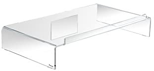 Kantek Acrylic Monitor Stand with Keyboard Storage, Holds up to 50 Pounds, 21.25-Inch Wide x 11.9-Inch x 3.4-Inch, Clear (AMS300)
