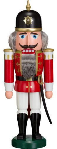 Seiffener Volkskunst echt Erzgebirge Nussknacker Soldat 37 cm (rot)