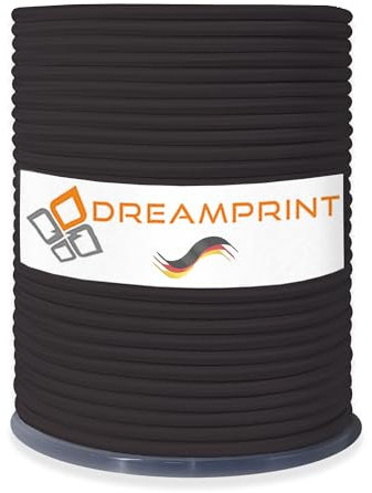 Dreamprint Expanderseil 100m Schwarz 6mm Ø - Gummiseil, Planenseil, elastisches Seil für Innen & Außen - Wetterfest & Reißfest - Ideal für Ladungssicherung, Planenbefestigung, Camping & Outdoor